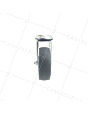 ROULETTE PIVOTANTE À OEIL EN CAOUTCHOUC SOUPLE ANTI-USURE ET NON TACHANT DIAMÈTRE 100MM CHARGE 130 KG À FIXATION DE 12 MM - S15O