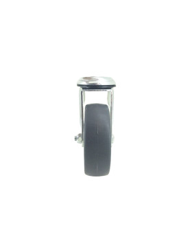 ROULETTE PIVOTANTE À OEIL EN CAOUTCHOUC SOUPLE ANTI-USURE ET NON TACHANT DIAMÈTRE 100MM CHARGE 130 KG À FIXATION DE 12 MM - S15O