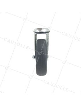 ROULETTE PIVOTANTE À OEIL EN CAOUTCHOUC SOUPLE ANTI-USURE ET NON TACHANT DIAMÈTRE 125 MM CHARGE 150 KG À FIXATION DE 12 MM - S15