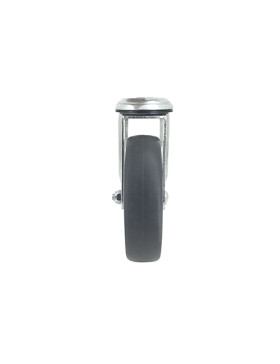 ROULETTE PIVOTANTE À OEIL EN CAOUTCHOUC SOUPLE ANTI-USURE ET NON TACHANT DIAMÈTRE 125 MM CHARGE 150 KG À FIXATION DE 12 MM - S15