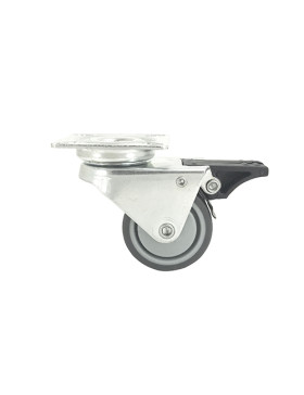 ROULETTE À PIVOTEMENT FACILITÉ À FREIN À DOUBLE GALET EN CAOUTCHOUC DIAMÈTRE 50 MM CHARGE 90 KG - S13P50BL