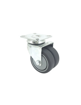 ROULETTE À PIVOTEMENT FACILITÉ À DOUBLE GALET CAOUTCHOUC DIAMÈTRE 75 MM CHARGE 150KG - S13.P75