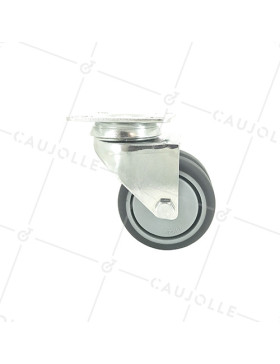 ROULETTE À PIVOTEMENT FACILITÉ À DOUBLE GALET CAOUTCHOUC DIAMÈTRE 75 MM CHARGE 150KG - S13.P75