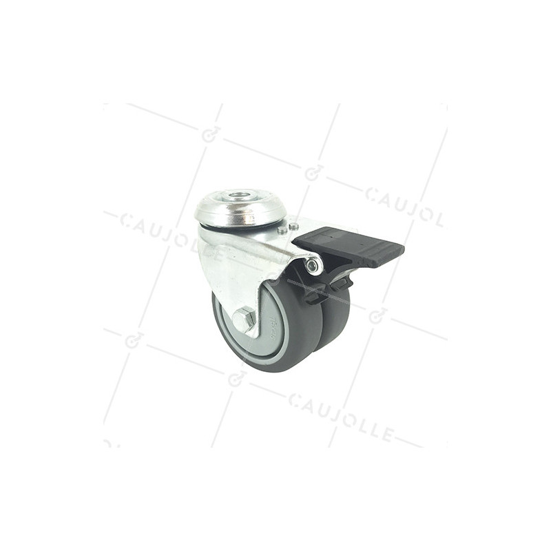 COMMUNITY SWIVEL EYE CASTOR WHEEL RUBBER WITH BRAKE S13O 75