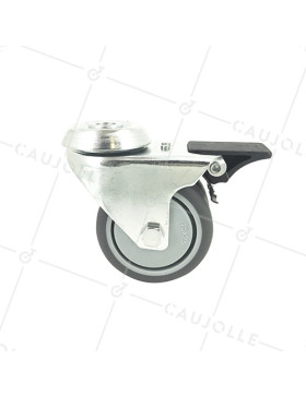 COMMUNITY SWIVEL EYE CASTOR WHEEL RUBBER WITH BRAKE S13O 75