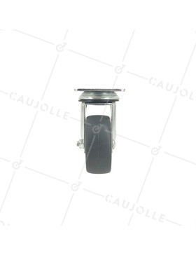ROULETTE PIVOTANTE À PLATINE EN CAOUTCHOUC SOUPLE ANTI-USURE ET NON TACHANT DIAMÈTRE 80MM CHARGE 100 KG - S15P 80