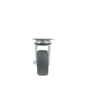 ROULETTE PIVOTANTE À PLATINE EN CAOUTCHOUC SOUPLE ANTI-USURE ET NON TACHANT DIAMÈTRE 80MM CHARGE 100 KG - S15P 80