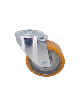 ROULETTE POLYURÉTHANE INDUSTRIELLE DIAMÈTRE 100 MM CHARGE 120 KG AXE 12 MM BILLES - S06AR 100