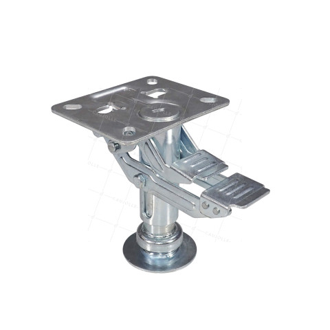 PATIN D'IMMOBILISATION RETRACTABLE POUR ROULETTE DIAMETRE 160 MM - FOOTELEVATOR 160 • Caujolle