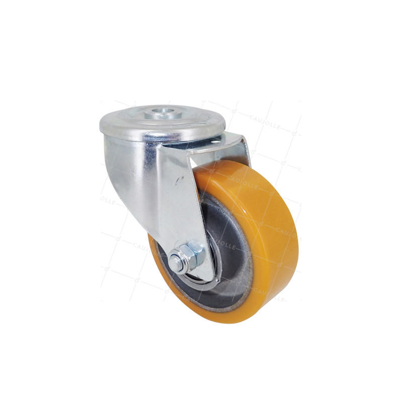 Castor INDUSTRIAL POLYURETHANE DIAMETER 80 MM LOAD 120 KG AXLE 12 MM BALLS - S06AR 80