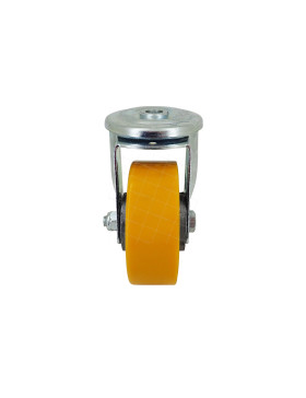 ROULETTE POLYURÉTHANE INDUSTRIELLE DIAMÈTRE 80 MM CHARGE 120 KG AXE 12 MM BILLES - S06AR 80