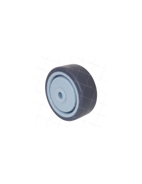 GALET EN CAOUTCHOUC SOUPLE ANTI-USURE ET NON TACHANT DIAMÈTRE 50MM CHARGE 50 KG À FIXATION DE 6 MM - GAL S15/50 RB • Caujolle