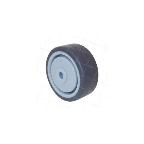 GALET EN CAOUTCHOUC SOUPLE ANTI-USURE ET NON TACHANT DIAMÈTRE 50MM CHARGE 50 KG À FIXATION DE 6 MM - GAL S15/50 RB • Caujolle
