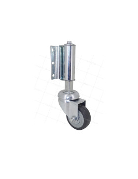 ROULETTE A RESSORT A FIXATION VERTICALE DIAMETRE 50 MM PIVOTANTE CHARGE 9.5KG A 20KG AVEC 30MM DE DEBATTEMENT - STOPROLL 50 P • Caujolle
