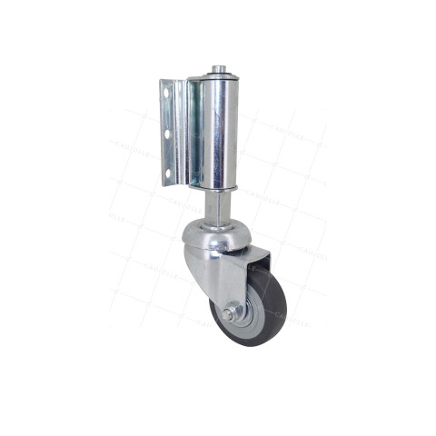 Castor SPRING WITH VERTICAL MOUNTING DIAMETER 50 MM SWIVEL LOAD 9.5KG TO 20KG WITH 30MM OF TRAVEL - STOPROLL 50 P • Caujolle