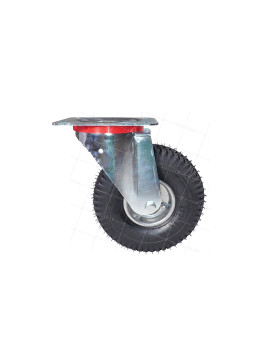 ROULETTE PIVOTANTE PNEUMATIQUE GONFLABLE JANTE TÔLE DIAMÈTRE 260 MM CHARGE 165 KG - S20-1 TOLE GONFLÉE