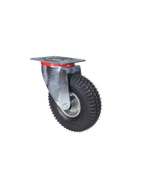 ROULETTE PIVOTANTE PNEUMATIQUE GONFLABLE JANTE TÔLE DIAMÈTRE 260 MM CHARGE 165 KG - S20-1 TOLE GONFLÉE
