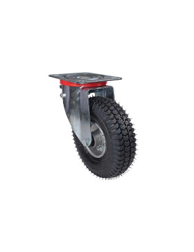 ROULETTE PIVOTANTE PNEUMATIQUE GONFLABLE JANTE TÔLE DIAMÈTRE 260 MM CHARGE 165 KG - S20-1 TOLE GONFLÉE