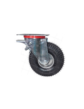 ROULETTE PIVOTANTE PNEUMATIQUE GONFLABLE JANTE TÔLE DIAMÈTRE 260 MM CHARGE 165 KG - S20-1 TOLE GONFLÉE