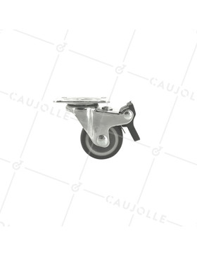 Castor SWIVEL WITH BRAKE FURNITURE NON-MARKING RUBBER DIAMETER 30 MM - S12LUX30AF