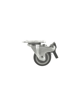 Castor SWIVEL WITH BRAKE FURNITURE NON-MARKING RUBBER DIAMETER 30 MM - S12LUX30AF