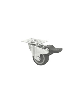 Castor SWIVEL WITH BRAKE FURNITURE NON-MARKING RUBBER DIAMETER 30 MM - S12LUX30AF