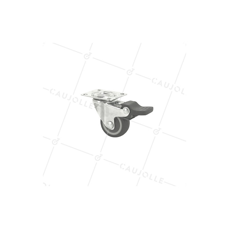 Castor SWIVEL WITH BRAKE FURNITURE NON-MARKING RUBBER DIAMETER 30 MM - S12LUX30AF