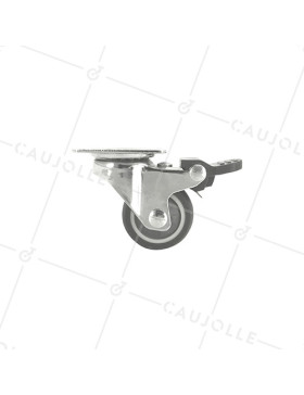 Castor SWIVEL CASTOR WITH BRAKE SOFT RUBBER DIAMETER 37MM `- S12LUX40AF