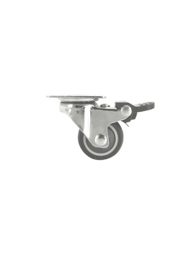 Castor SWIVEL CASTOR WITH BRAKE SOFT RUBBER DIAMETER 37MM `- S12LUX40AF