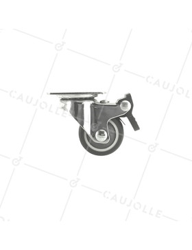 Castor SWIVEL CASTOR WITH BRAKE SOFT RUBBER DIAMETER 37MM `- S12LUX40AF