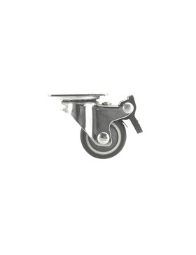 Castor SWIVEL CASTOR WITH BRAKE SOFT RUBBER DIAMETER 37MM `- S12LUX40AF