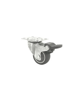 Castor SWIVEL CASTOR WITH BRAKE SOFT RUBBER DIAMETER 37MM `- S12LUX40AF