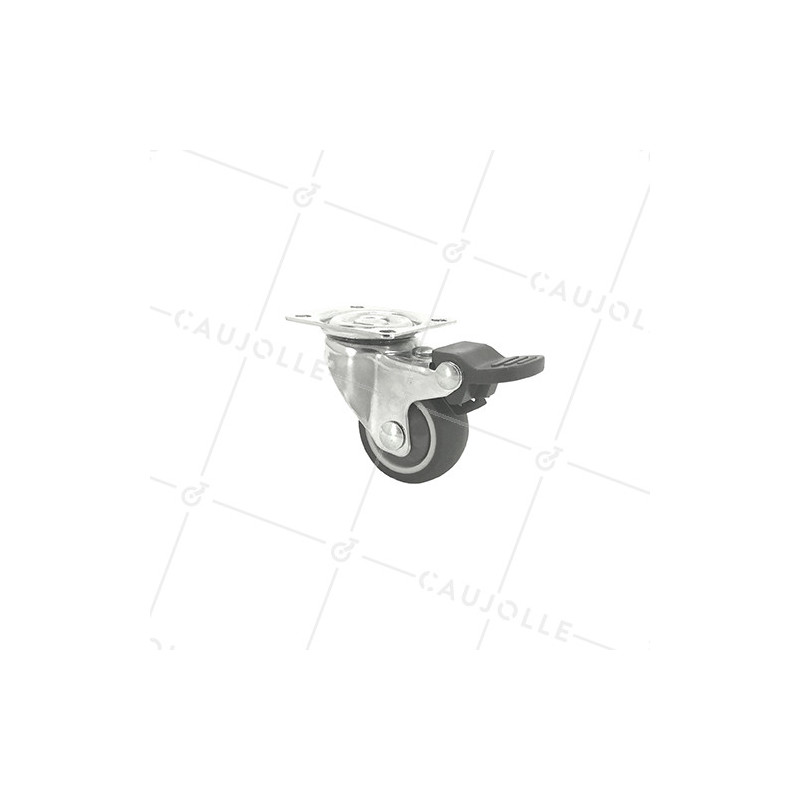 Castor SWIVEL CASTOR WITH BRAKE SOFT RUBBER DIAMETER 37MM `- S12LUX40AF