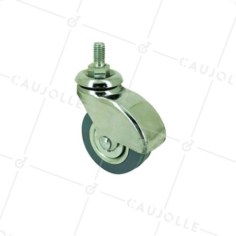 ROULETTE À TIGE FILETÉE DE 8MM SUR ROULEMENT À BILLES DIAMÈTRE 50MM CHARGE 50 KG - S46TF • Caujolle