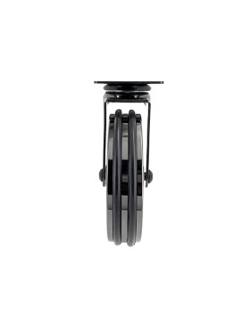 ROULETTE DESIGN EN ALUMINIUM CHROME MIROIR DIAMÈTRE 125MM CHARGE 70KG - BLACK NICKEL 125P