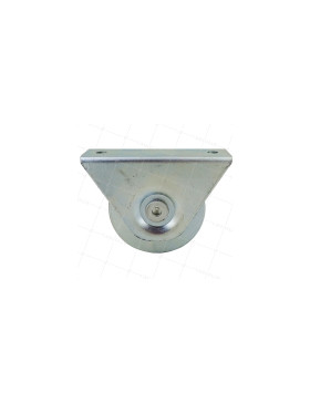 ROUE DE PORTAIL AVEC SUPPORT À VISSER OU SOUDER DIAMÈTRE 80 MM POUR RAIL ROND DE 16 MM CHARGE 300 KG - MTSPGR80A