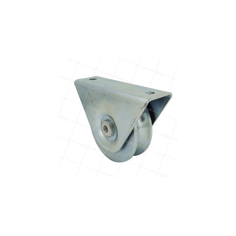 ROUE DE PORTAIL AVEC SUPPORT À VISSER OU SOUDER DIAMÈTRE 80 MM POUR RAIL ROND DE 16 MM CHARGE 300 KG - MTSPGR80A • Caujolle