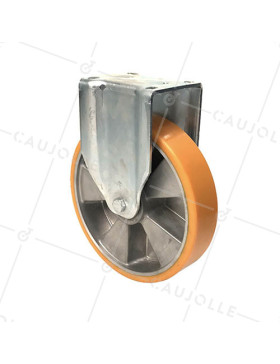 Castor FIXED REINFORCED POLYURETHANE WHEEL ALUMINUM RIM DIAMETER 250 MM LOAD 1000KG - S79AR 250 • Caujolle