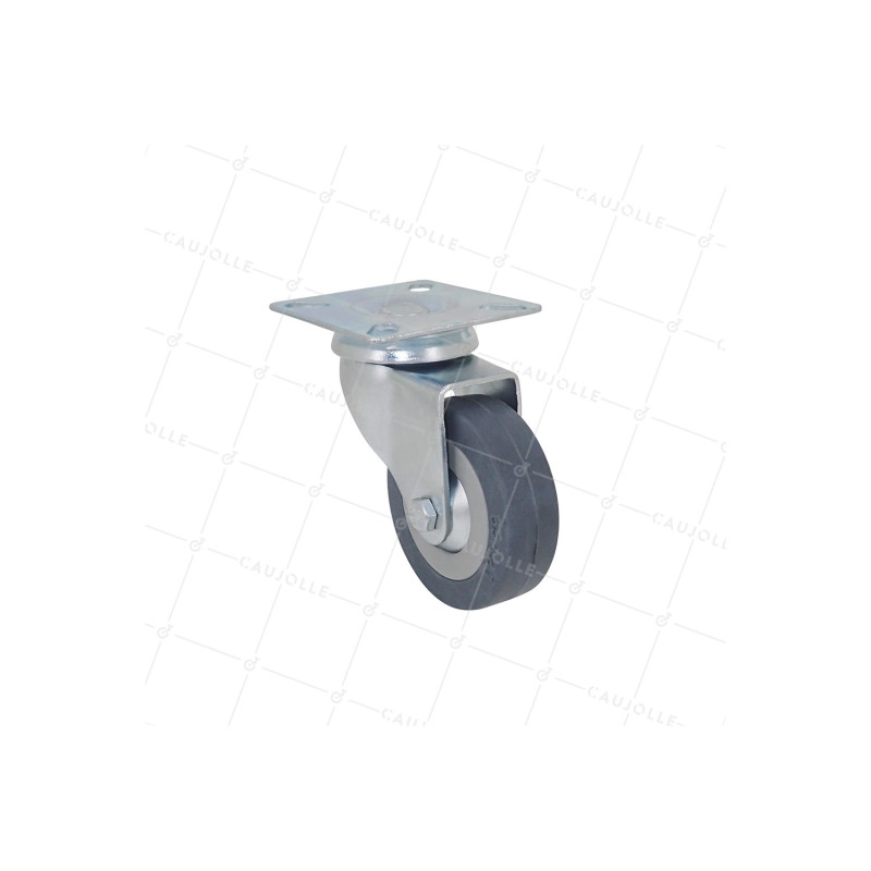 ROULETTE DE COLLECTIVITE EN CAOUTCHOUC SOUPLE NON TACHANT DIAMÈTRE 65 MM CHARGE 35 KG - S14 65