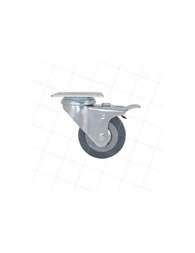 ROULETTE DE COLLECTIVITÉ À  FREIN EN CAOUTCHOUC SOUPLE NON TACHANT DIAMÈTRE 65 MM CHARGE 35 KG - S14 65AF