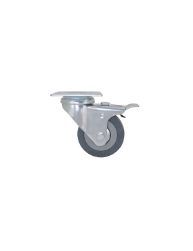 ROULETTE DE COLLECTIVITÉ À  FREIN EN CAOUTCHOUC SOUPLE NON TACHANT DIAMÈTRE 65 MM CHARGE 35 KG - S14 65AF