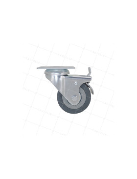 ROULETTE DE COLLECTIVITÉ À  FREIN EN CAOUTCHOUC SOUPLE NON TACHANT DIAMÈTRE 65 MM CHARGE 35 KG - S14 65AF