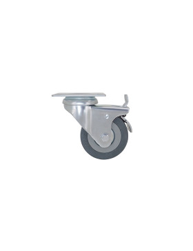 ROULETTE DE COLLECTIVITÉ À  FREIN EN CAOUTCHOUC SOUPLE NON TACHANT DIAMÈTRE 65 MM CHARGE 35 KG - S14 65AF
