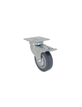 ROULETTE DE COLLECTIVITÉ EN CAOUTCHOUC SOUPLE NON TACHANT DIAMÈTRE 75 MM CHARGE 40 KG - S14 80AF