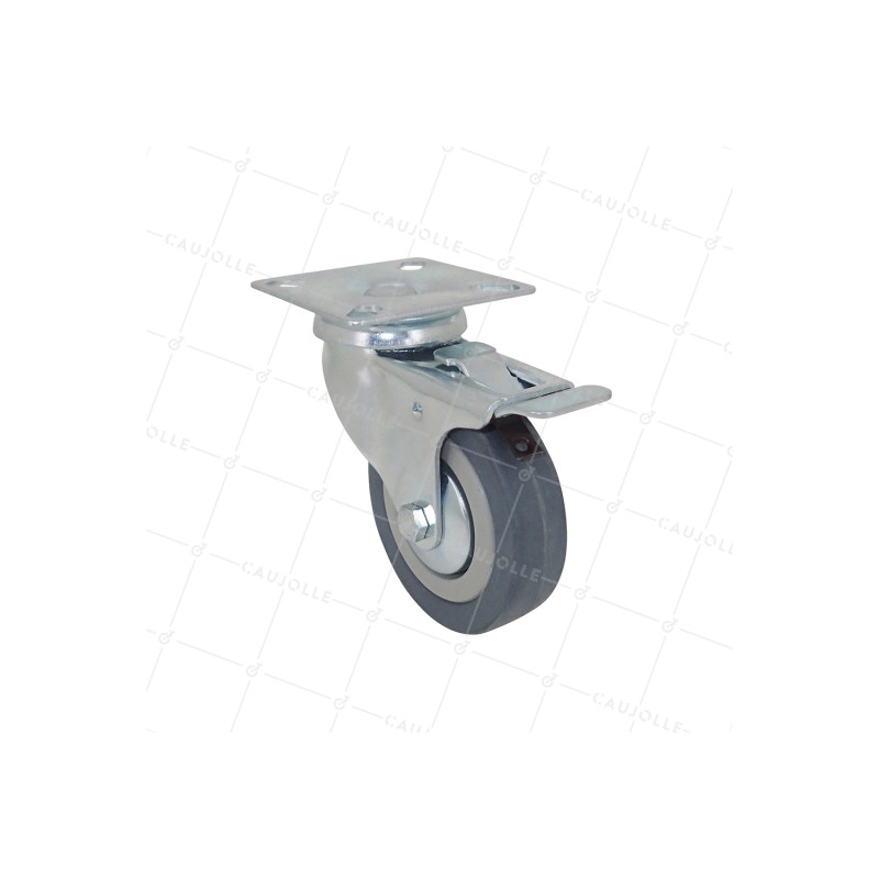 ROULETTE DE COLLECTIVITÉ EN CAOUTCHOUC SOUPLE NON TACHANT DIAMÈTRE 75 MM CHARGE 40 KG - S14 80AF