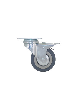 ROULETTE DE COLLECTIVITÉ EN CAOUTCHOUC SOUPLE NON TACHANT DIAMÈTRE 75 MM CHARGE 40 KG - S14 80AF
