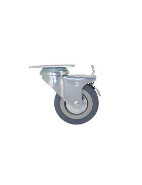 ROULETTE DE COLLECTIVITÉ EN CAOUTCHOUC SOUPLE NON TACHANT DIAMÈTRE 75 MM CHARGE 40 KG - S14 80AF