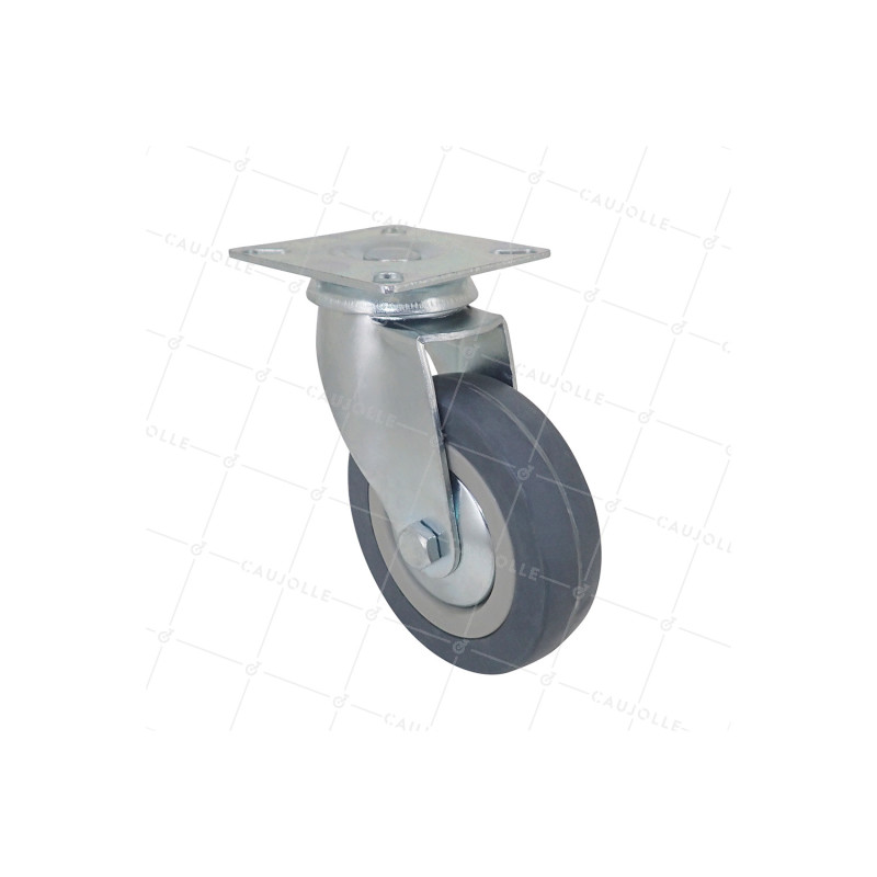 ROULETTE DE COLLECTIVITE EN CAOUTCHOUC SOUPLE NON TACHANT DIAMÈTRE 100 MM CHARGE 45 KG - S14 100