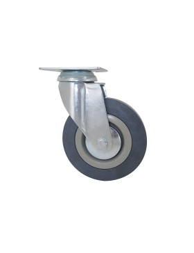 ROULETTE DE COLLECTIVITE EN CAOUTCHOUC SOUPLE NON TACHANT DIAMÈTRE 125 MM CHARGE 50 KG - S14 125