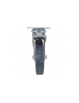 ROULETTE DE COLLECTIVITÉ À FREIN EN CAOUTCHOUC SOUPLE NON TACHANT DIAMÈTRE 125 MM CHARGE 50 KG - S14 125AF